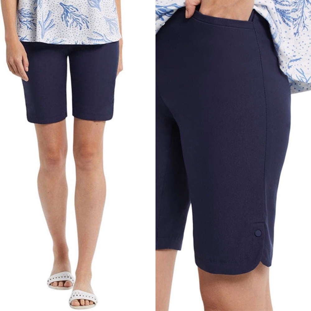 Tribal Flatten It Pull On 12” Short With Snap Slit - Deepblue* Size 6 Retail $50